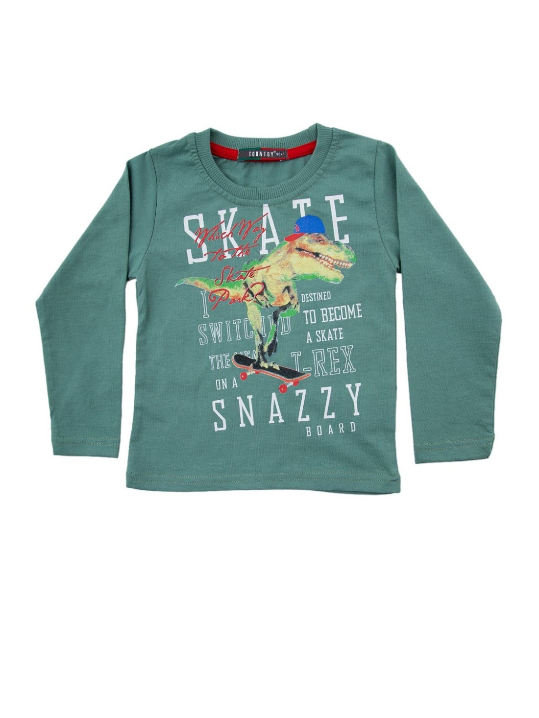 Boy\'s blouse with green application NDZ9061 - Online store - Boutique